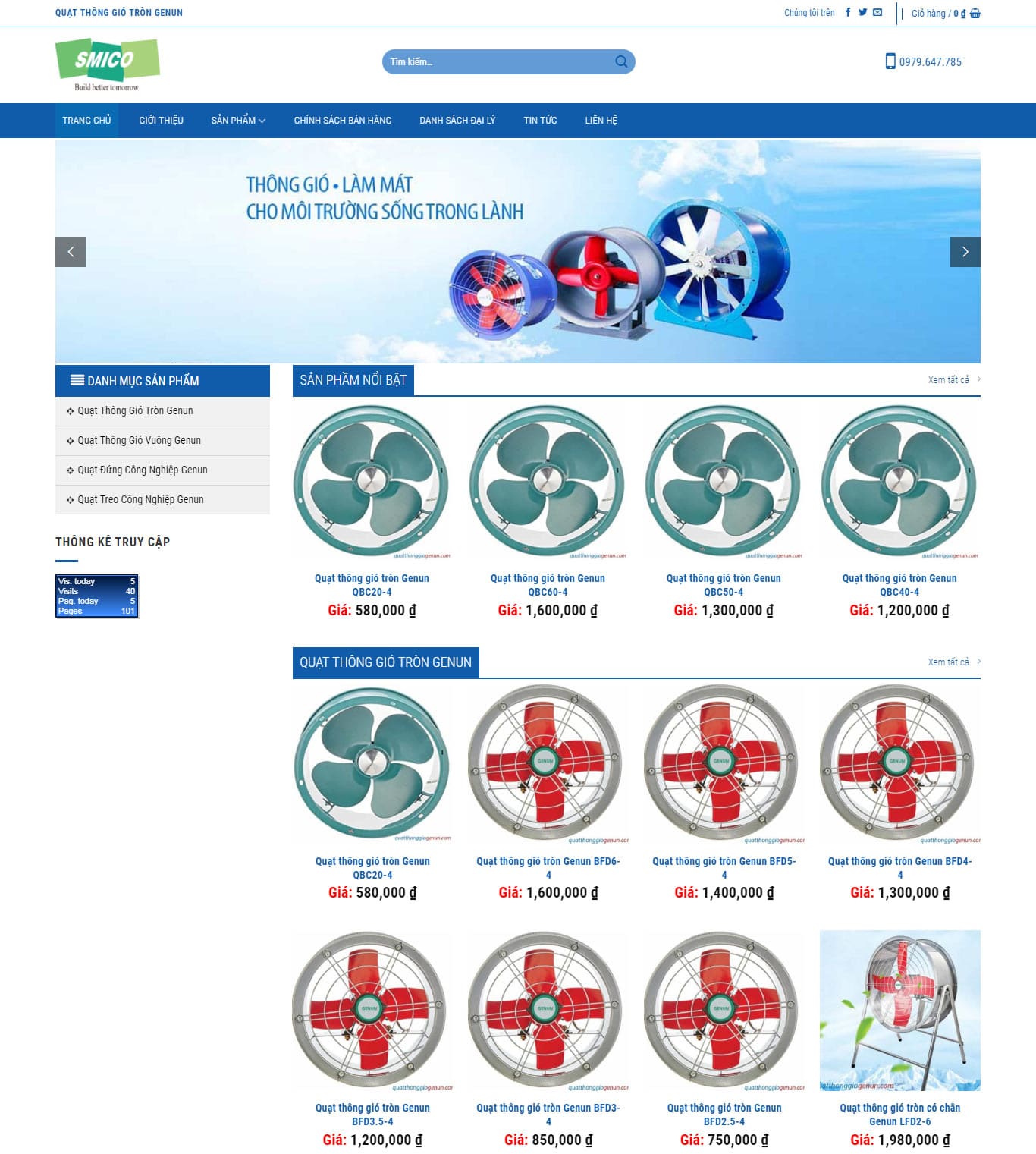 thiết kế website quạt