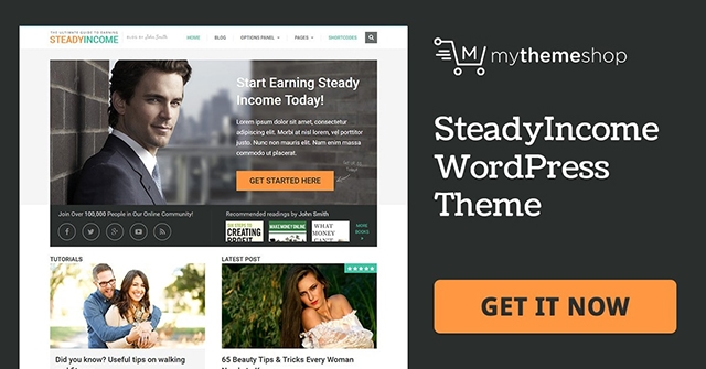 mẫu website affilicate SteadyIncome