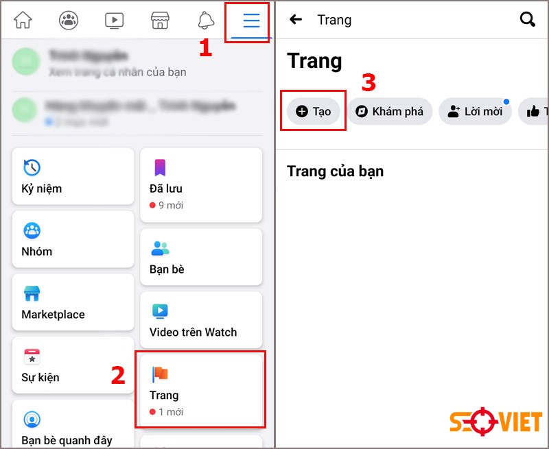 Cách tạo fanpage Facebook nhanh trên điện thoại 1