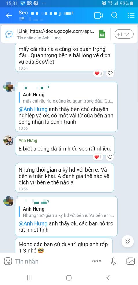 Đánh giá của khách hàng về dịch vụ SEO
