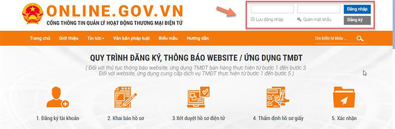 Đăng ký website với Bộ Công Thương