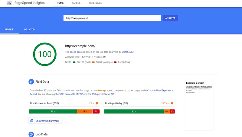 Công cụ Google PageSpeed Insights